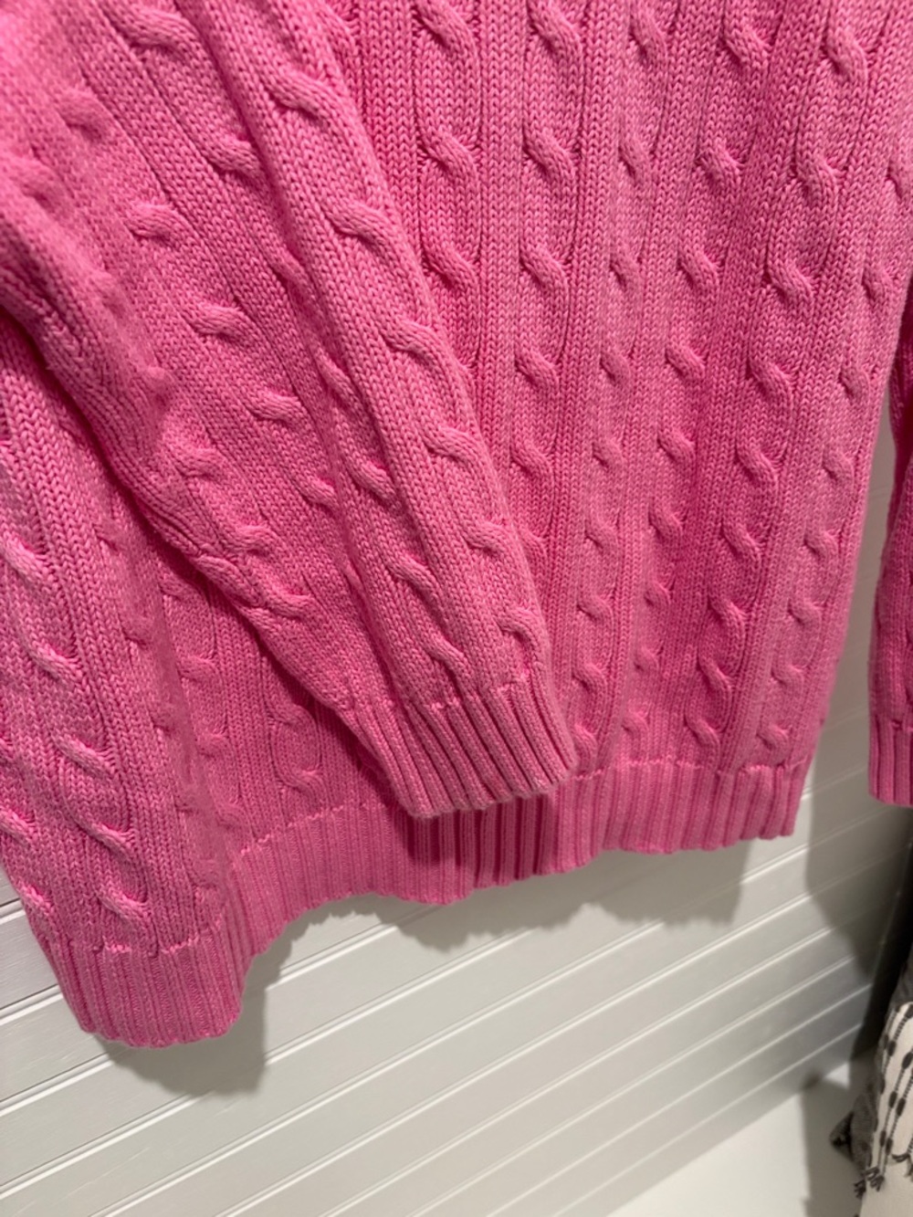 Polo by Ralph Lauren Hot Pink Cable-Knit Crewneck Sweater - Picture 3 of 5